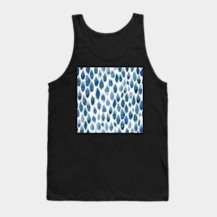 Rain repeating pattern watercolor blue & white Tank Top